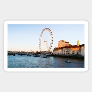 London Eye beautiful sundown near river thames Sticker